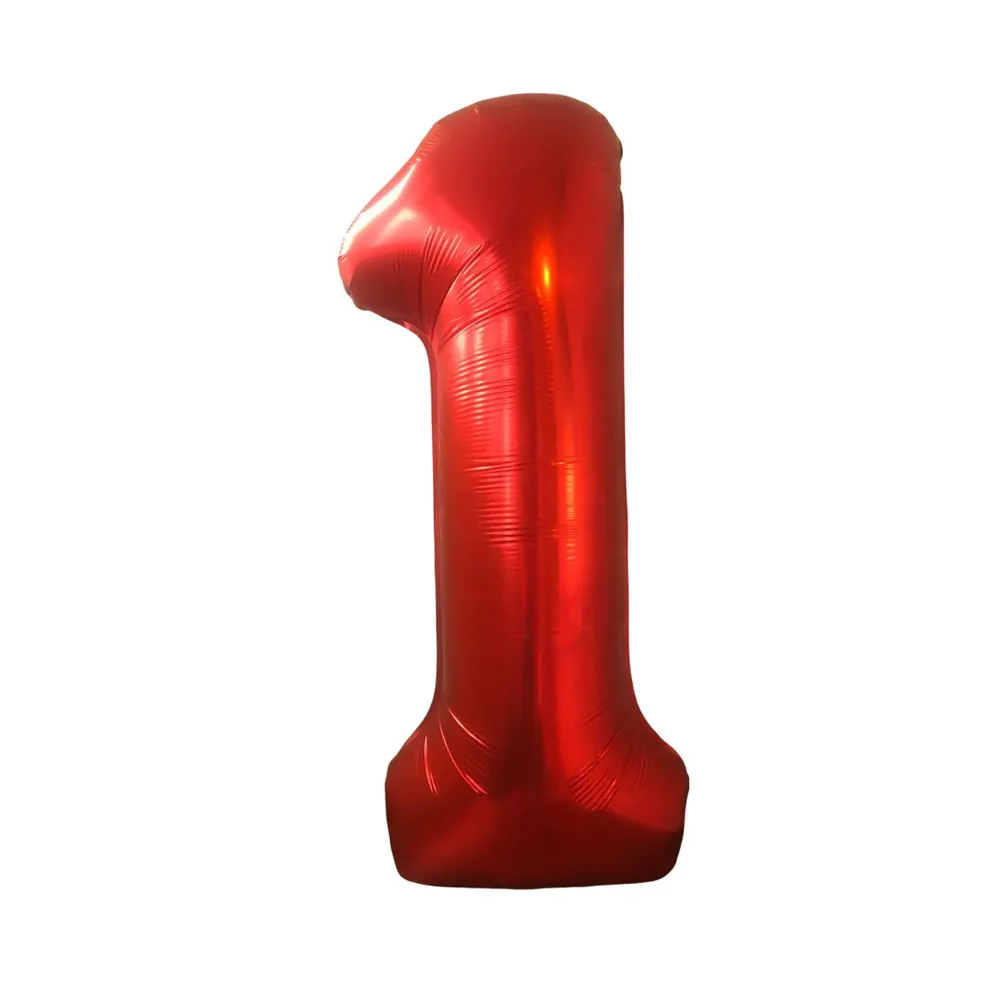 Шар (40''/102 см) Цифра "Shalex", 1, Красный, 1 шт. в уп.